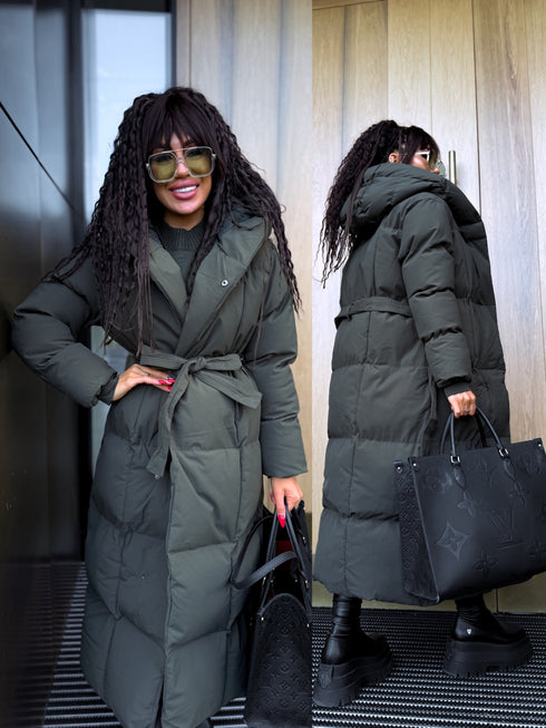 KAKI, long jacket with hood "BEST CHOICE" FC85